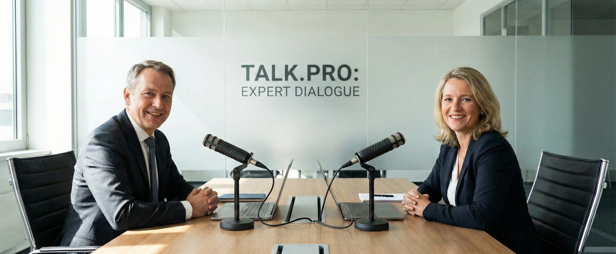 Visualization of professional communication, microphones, and business dialogue